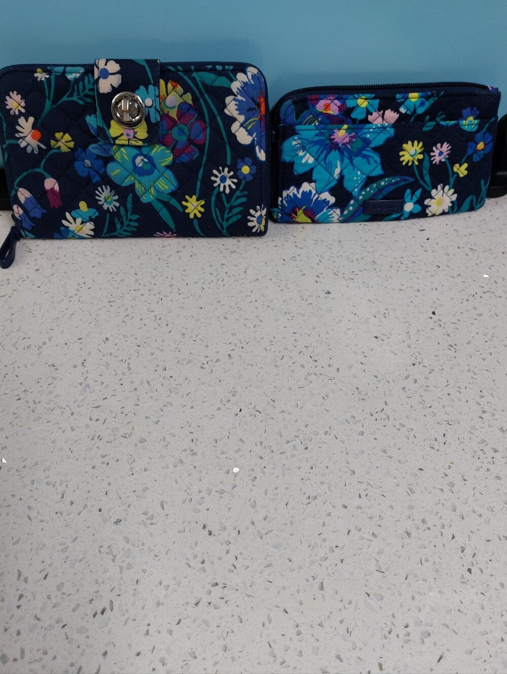 Vera Bradley Turnlock Wallet & Delux ID Case Midnight Garden